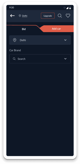 Car bidding app auction status